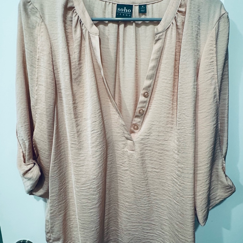 Soho New York & Company Pink Button Blouse